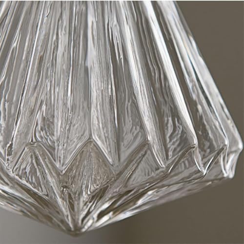 Lampe à suspension en laiton et verre ciselé rétro QTHWB