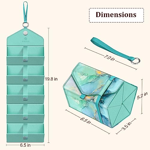 Image of Fintie Sunglasses Organizer Travel Case, 5 Slot Foldable Eyeglasses Holder Box Eyewear Storage, Emerald Marble