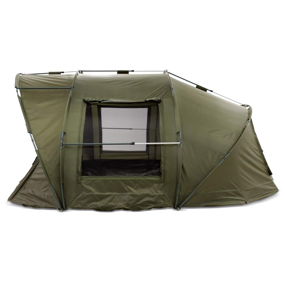Carpa de pesca Lucx® Leopard XXL Bivvy + Winterskin para 2, 3 o 4 personas, tienda de pesca para 2, 3 o 4 personas, tienda de pesca con cúpula de 10.000 mm