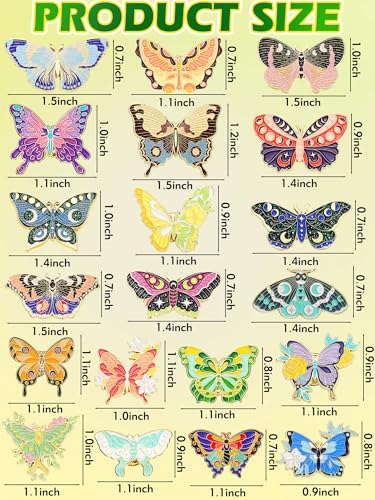 Hanaive 20 Pieces Butterfly Pins for Backpack Butterfly Brooches Cute Cool Horror Lapel Pins for Hats Clothes Decoration Gift3