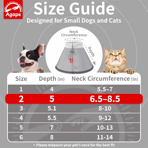 Image of Agape Soft Dog Cone for Small Dogs & Cats, Recovery Collar to Stop Licking | Comfy E-Collar Alternative for Puppies, Adjustable Cloth Cone After Surgery, Protective Neck Cone for Kittens, Washable