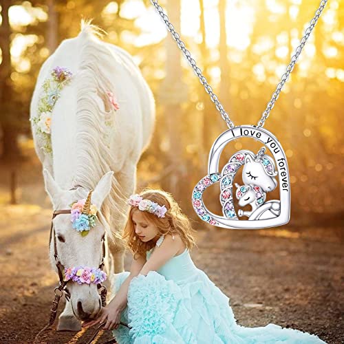 M&Ostyle I Love You Necklace for Girls Crystal Heart Pendant Necklaces Jewelry Gifts for Girls Daughter Granddaughter Niece Birthday 5
