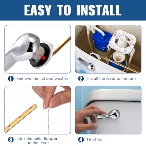 Lasnten 24 Pieces Universal Front Mount Toilet Handle Brass Finish Lever Flush Replacement Handle Parts Toilet Trip Levers for Most Front Mount