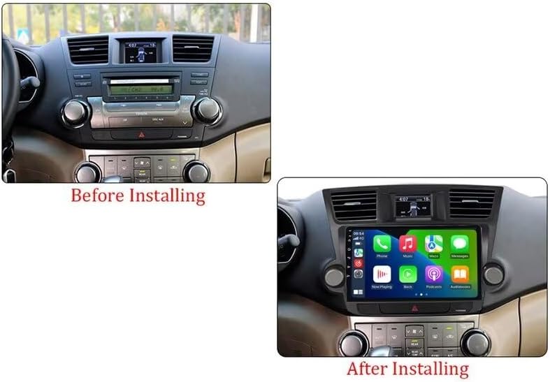 Miniatura 2 de Radio estéreo Android 13 para automóvil Toyota Highlander 2008-2013, Biorunn 10.1 pulgadas GPS inalámbrico con cable Car-Play Android Auto IPS