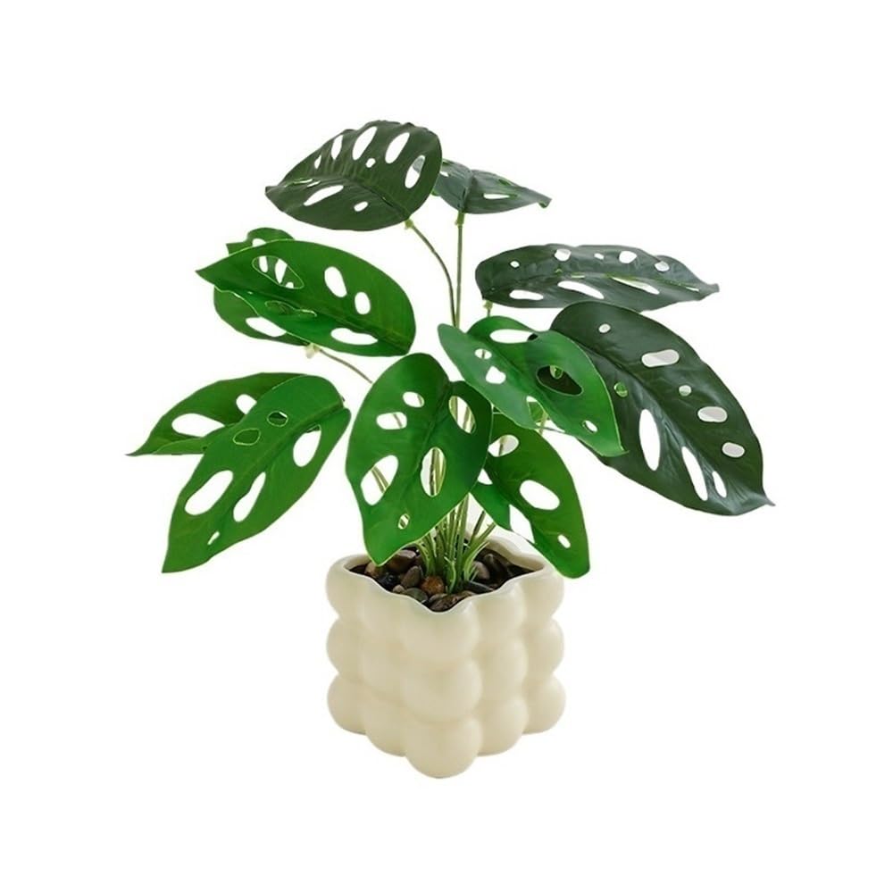 Kx9Lb8d Faux floor plant Indoor Fake Flower ArrangementDesktop Artificial PlantsSmall Potted Plants with Ceramic Pot