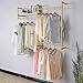 EDCB Gold Wall-Mounted Clothing Rack – Industrial Strength Pipe Garment Rack with Wooden shelf, 58
