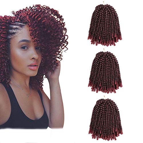 3 Pack Spring Twist Crochet Braids Bomb Twist Crochet Hair Ombre Colors Synthetic Fluffy Hair Extension 8inch 110g