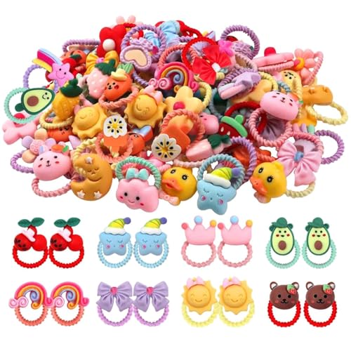 Guyode 100 Piezas Coleteros Pelo Niña Coloridas, Gomas Pelo Bebe, Gomitas Small Girls Hair Bands, Gomillas Niña de Color Mixto, Accesorios para El Cabello para Bebé, Gomas para El Cabello
