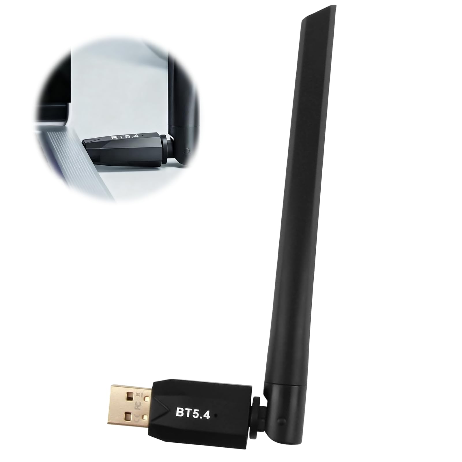 Dongle Bluetooth USB 5.4, 150M Long Range Adaptador Bluetooth para PC (EDR & BLE), para Portatil, Ordenador, Teclado, Ratón, Altavoz, Plug & Play, Compatible con Windows 7/8.1/10/11