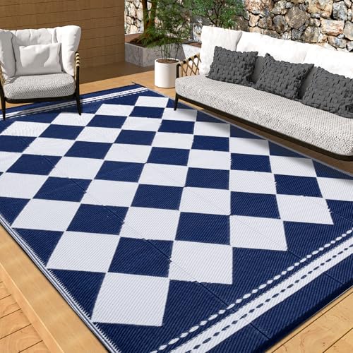 OMERAI Reversible Waterproof Outdoor Rug for...