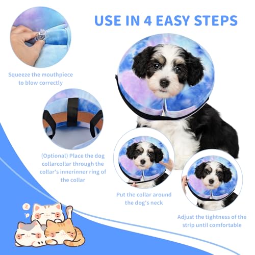 Image of Inflatable Dog Recovery Collar, Dog Cone Collar for After Surgery, Prevent Dogs from Biting & Scratching Wound E-Collars to Help with Healing Soft Pet Recovery Collar Does