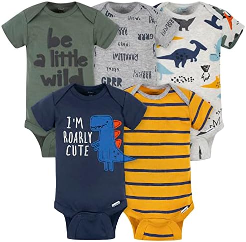 Gerber Baby-Girls 5 Pack Onesies Newborn Dino