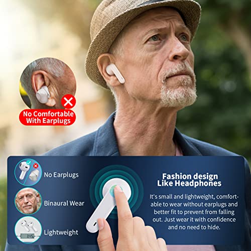 Earbyear Hearing Aids, Rechargeable Hearing Aid For Seniors & Adults With Noise Cancelling, Invisible Hearing Amplifier Personal Sound Amplification Devices With Portable Charging Case White #TOP3