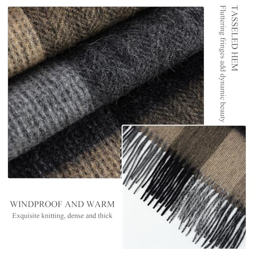 Winter Tartan Scarf Women Men Wool Scarf With Tassel Classic Checked Plaid Cashmere Scarves Warm Pashmina Shawl Wrap4