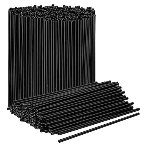 Prestee Plastic Coffee Stirrers, 2000ct, 5.5" - Plastic Straws, Drinks and Coffee Stir Sticks, Cocktail Swizzle Sticks, Disposable Stir Stick, Drinking Straws for Cocktails (Black)