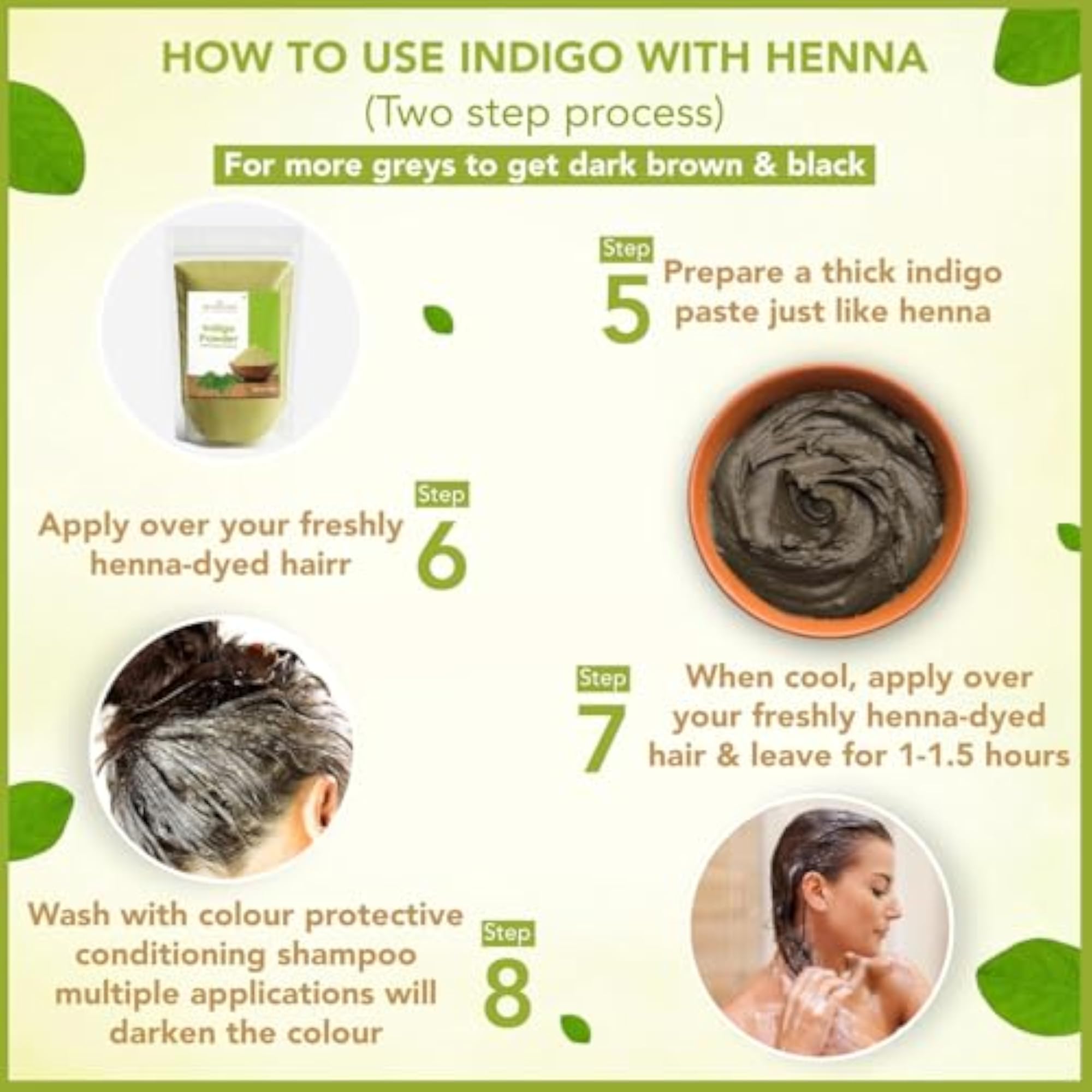 Organic Indigo Powder for Black Hair Color, 200gm