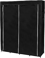 Vista 35 de 67" Portable Wardrobe Closet, Wardrobe Closet for Hanging Clothes with 2 Hanging Rods, 12 Clothes Storage Organizer Shelves, Non-Woven Fabric Grey