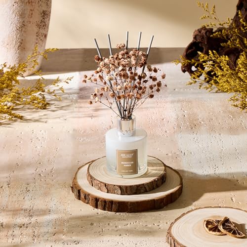 Image of Airkeep Reed Diffuser Set,3.38 fl oz (100 ml) - Moroccan Amber Oil Diffusers with 8 Reed Sticks, Home Fragrance Reed Diffuser for Bathroom Shelf Decor