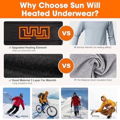 Thermal Underwear Set Women Men,Breathable Flexible undershirt snow gear for Home Indoors, Outdoors, Sports,Winter3