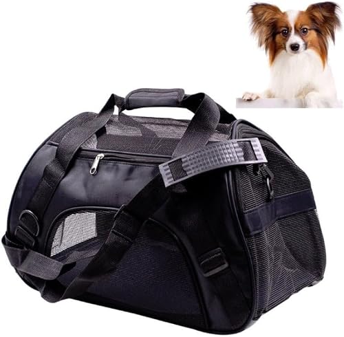 Portable Pet Backpack Dog Go Out Messenger Folding Bag Pet Supplies, Specification: Small(Black)