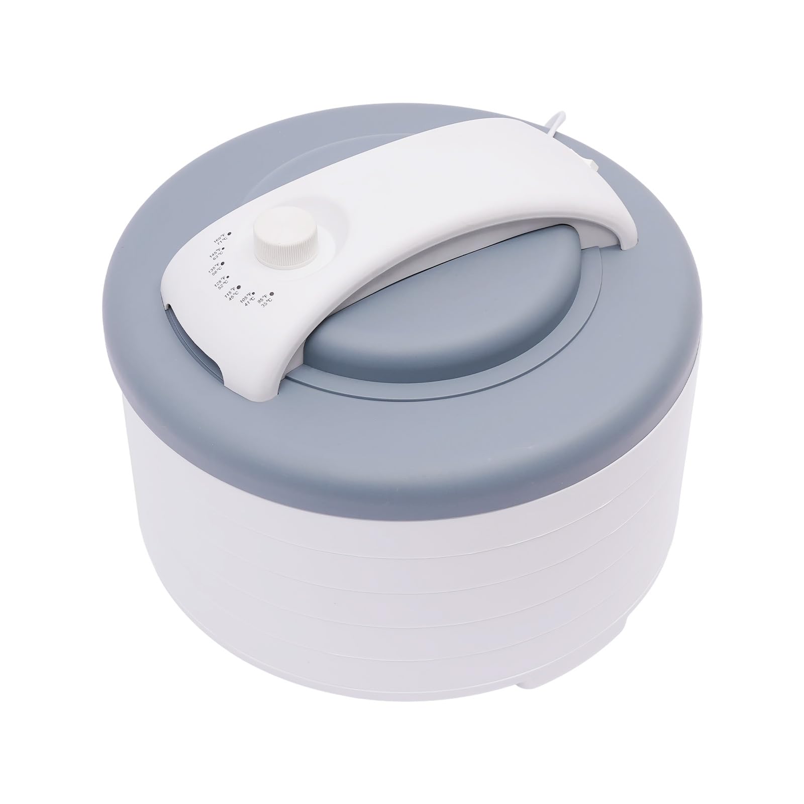 Deshidratador portátil de 450 W, secadora de alimentos con función de recirculación, control de temperatura 35-71 °C, 5 bandejas apilables, sin BPA, para frutas, verduras, hierbas, carne y pescado, 34