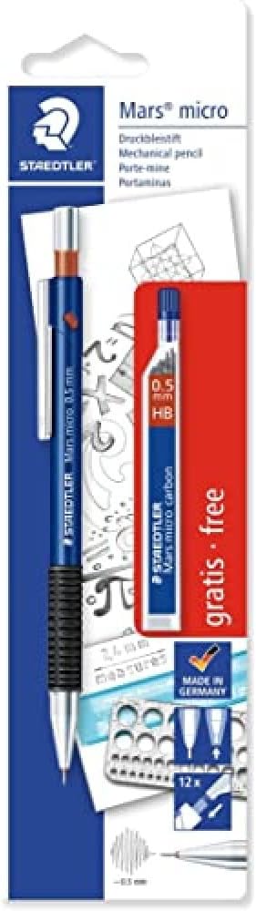 Mars Micro 775 0.5 mm Mechanical Pencil with 1 Pack Lead Tube (Multicolor)