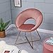 DUHOME Modern Accent Velvet Chairs Single Sofa Comfy Upholstered Arm Chair Mid-Century Leisure Lounge Chairs with Golden Metal Frame Legs Set of 2 Pink