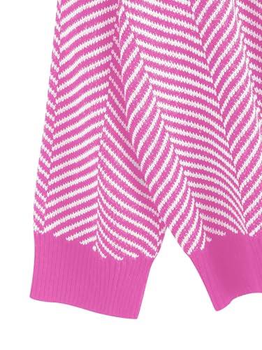 Image of ZAFUL Women's Striped Cardigan Button Up Open Front Knit Oversized Sweater | Button down, Soft chunky knit, Lightweight, Loose fit, Long lantern sleeve, Casual Daily Going Out, Fall Winter Outfits
