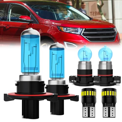 Image of Headlight Bulbs License Plate Lights Fit For Ford Escape 2008-2012, 9008 High Low Beam + 5202 Fog Lights Halogen Light Bulb + License Plate Lights, Pack of 6