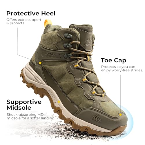 Image of NORTIV 8 Men's Waterproof Hiking Boots Outdoor Mid Trekking Lightweight Mountaineering Shoes Paladin