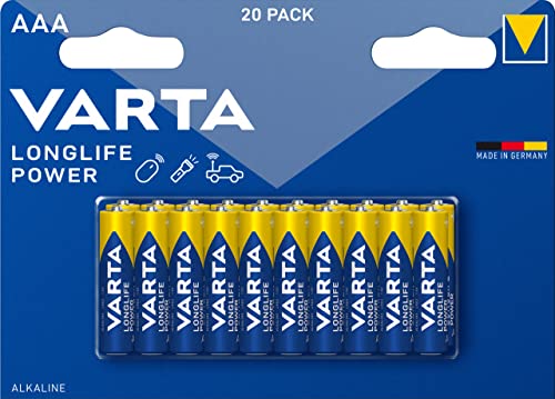 VARTA Batterien AAA, 20 Stück, Longlife Power, Alkaline, 1,5V, ideal für Spielzeug, Funkmaus, Taschenlampen, Made in Germany (Packung mit 2) – Ansicht 2