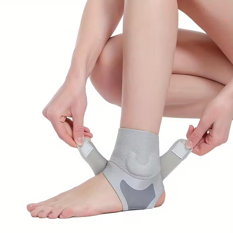 Ankle Support Brace for Men & Women Adjustable Compression Ankle Brace for Sports Running & Daily Wear Breathable Ankle Support (Compression Strap Support)