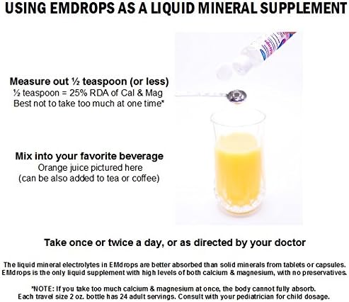 Electrolyte Water Drops 1,200 Servings! Hydration Supplement EMDROPS for Heart, Bones, Night Cramps, Keto, etc. Liquid Magnesium Calcium Potassium Unflavored Sugar Free (No Trace Minerals) 2 Bottles