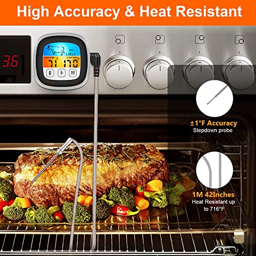2 Pack Digital Cooking Thermometer For Meat, Digital Food Thermometer For Bbq, Instant Read Meat Thermometer With Alarm Touch Screen Ipx7 Waterproof Probe, Food Grade Material & Safety Protection #TOP1