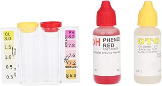 NDNCZDHC Kit de teste de água potável premium kit de teste de piscina para casa teste de qualidade de água e água da torneira, fácil teste para cloro, pH e água de flúor