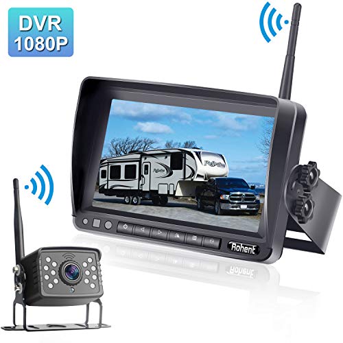 Rohent FHD 1080P Digital Wireless Backup Camera with 7" DVR Monitor High-Speed Observation