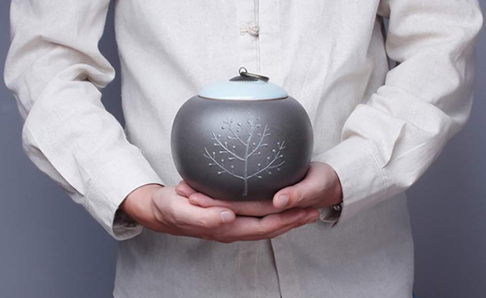 Yuecoofei Handmade Ceramic Urn for Funeral Urn,Memorial Cremation Ash Funeral Burial Urn Keepsake, Forever Memory Box Memorial(Uniting The Tree of Life)