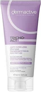 DERMACTIVE Tricho-Act Anti Hair Loss Shampoo – 200 ml Advanced Anti-Hair Loss Formula, Strengthens & Nourishes, Stimulates Scalp All Hair Types, Gentle & Effective, Daily Use, Hair Perfection System