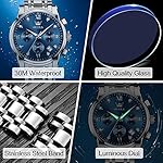 OLEVS Men's Stainless Steel Chronograph Watch, Big Face Gold Silver Black Tone Easy to Read Analog Quartz Watch, Luxury Waterproof Date Diamond Roman Arabic Numerals Dial Dress Watch for Men - Image 5