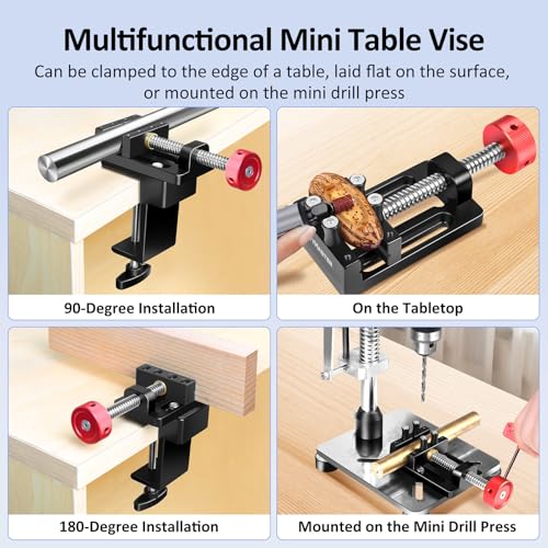 Image of ArtyMaster Mini Drill Press Vise with Rubber Soft Jaws, 0-2.48 inch Clamping Range Mini Vice Clamp for Crafts, Jewelry Making, Modeling and Repairs, Precision Aluminum Small Vise for Small Projects