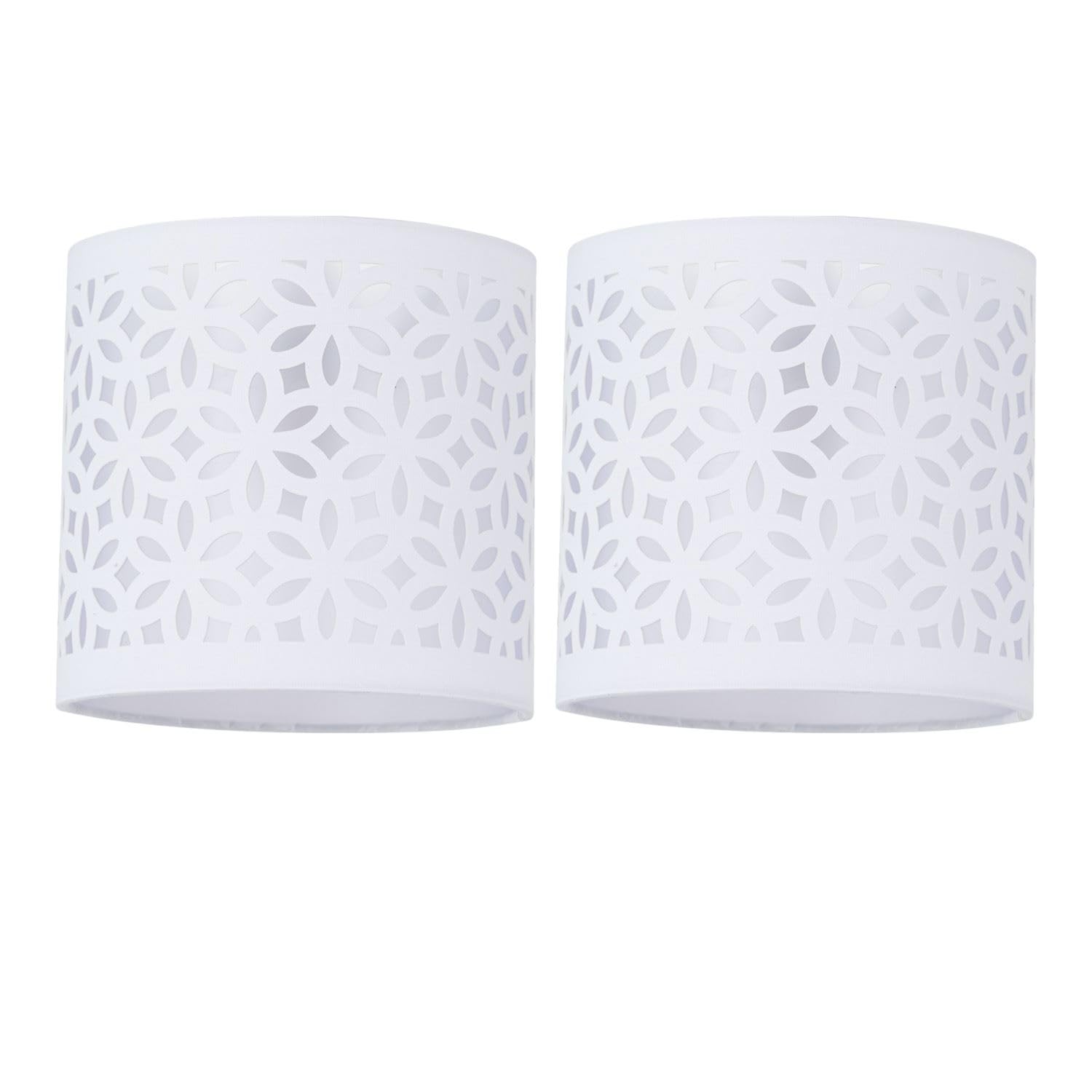 First Choice Lighting Set Of 2 White Laser Cut 15.5Cm Table Lamp Shades from B&Q