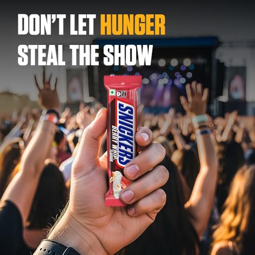 Image of Snickers Berry Whip Flavoured Chocolate Bar | Loaded with Crunchy Peanuts, Nougat & Caramel | Irresistibly Nutty Chocolate Bar | 40g | Pack of 6