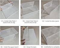 Vista 5 de Juego de 6 cajas de almacenamiento de zapatos, apilables de plástico transparente, caja de zapatos con puerta transparente para almacenamiento