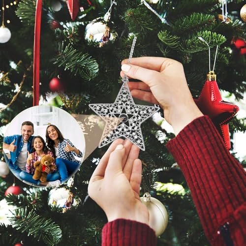 Customized Christmas Ornament, Personalized Memorial Ornament with Picture Inside, Christmas Tree Decoration Gifts for Family, Custom Hanging Projection Pendant 2025