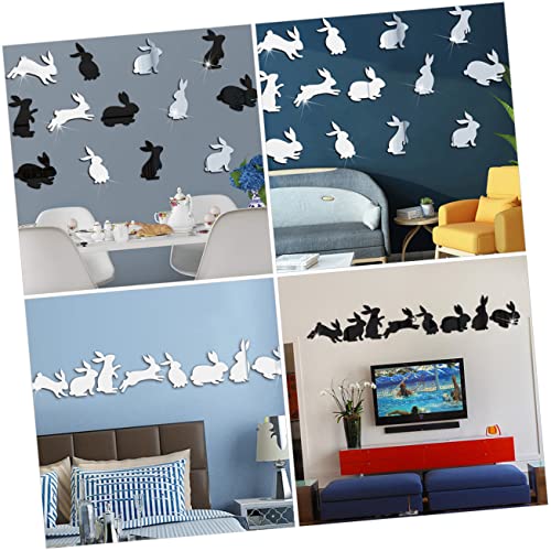 Set de 4 stickers espejo conejo para decoración de pared miniatura 3