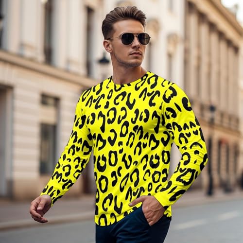 Men's Dry Fit Long Sleeve T-Shirts Lightweight Leopard Print Tops Blouses Athletic Performance for Hiking T Shirt for Men3