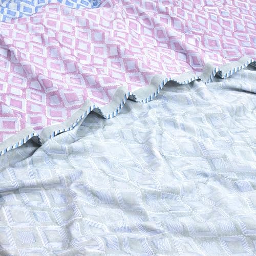 Image of TOAIArt Premium Jaipuri Dohar | AC Blanket Summer Quilt | Hand Block Printed | 3 Layers | Reversible| 150GSM 100% Mulmul Cotton| 100% Cotton Flannel Filling| Single 60 inch X 90 inch|Vintage Geometric Pattern