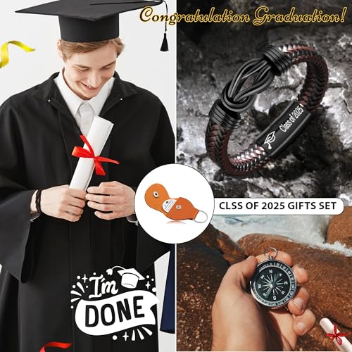 Inspirational Gifts for Men Morse Code Bracelets Mens Bracelets Graduation Gifts for Him Fathers Day Adjustable Leather Bracelet Motivational Birthday Annivesary Jewelry Stocking Stuffers for Men