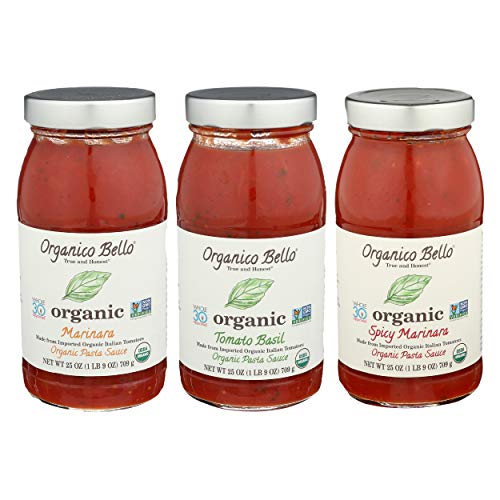 Organico Bello Pasta Sauce, Variety Pack, 25 Ounce (Pack of 3)