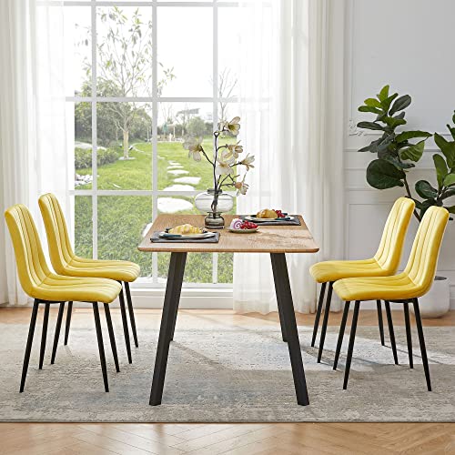 Homedot Modern Dining Chair Set Of 4, Elegant Velvet Upholstered Home Chair Armless Living Room Chair High-Back Reading Chair With Sturdy Metal Legs For Any Decor #TOP1